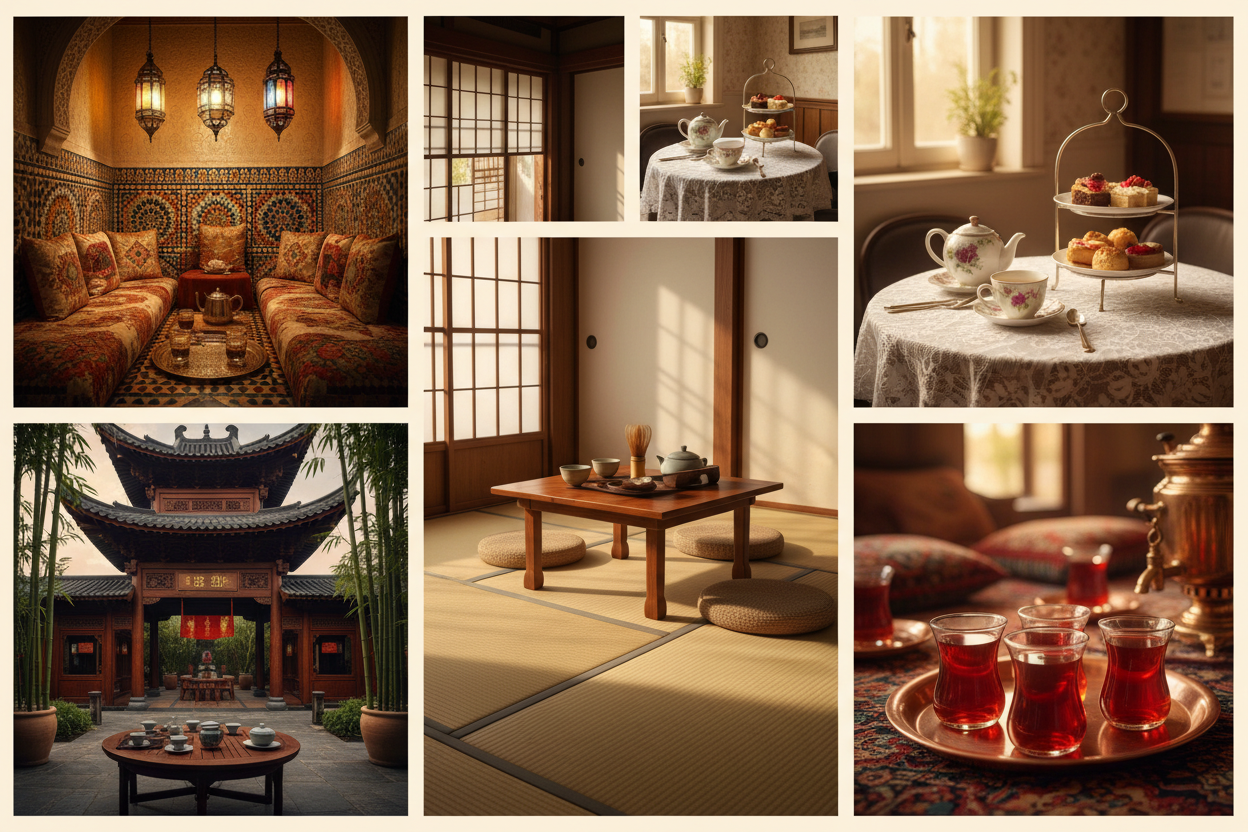 Les maisons de thé dans le monde entier