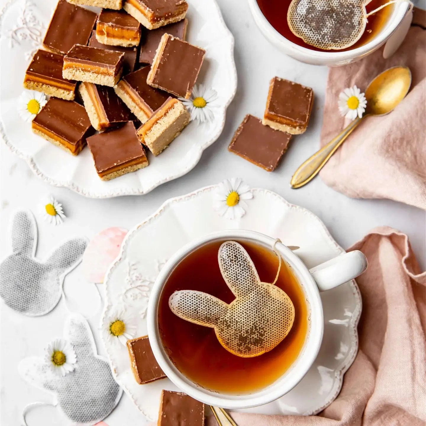 Sachet de thé lapin artisanal en gaze alimentaire