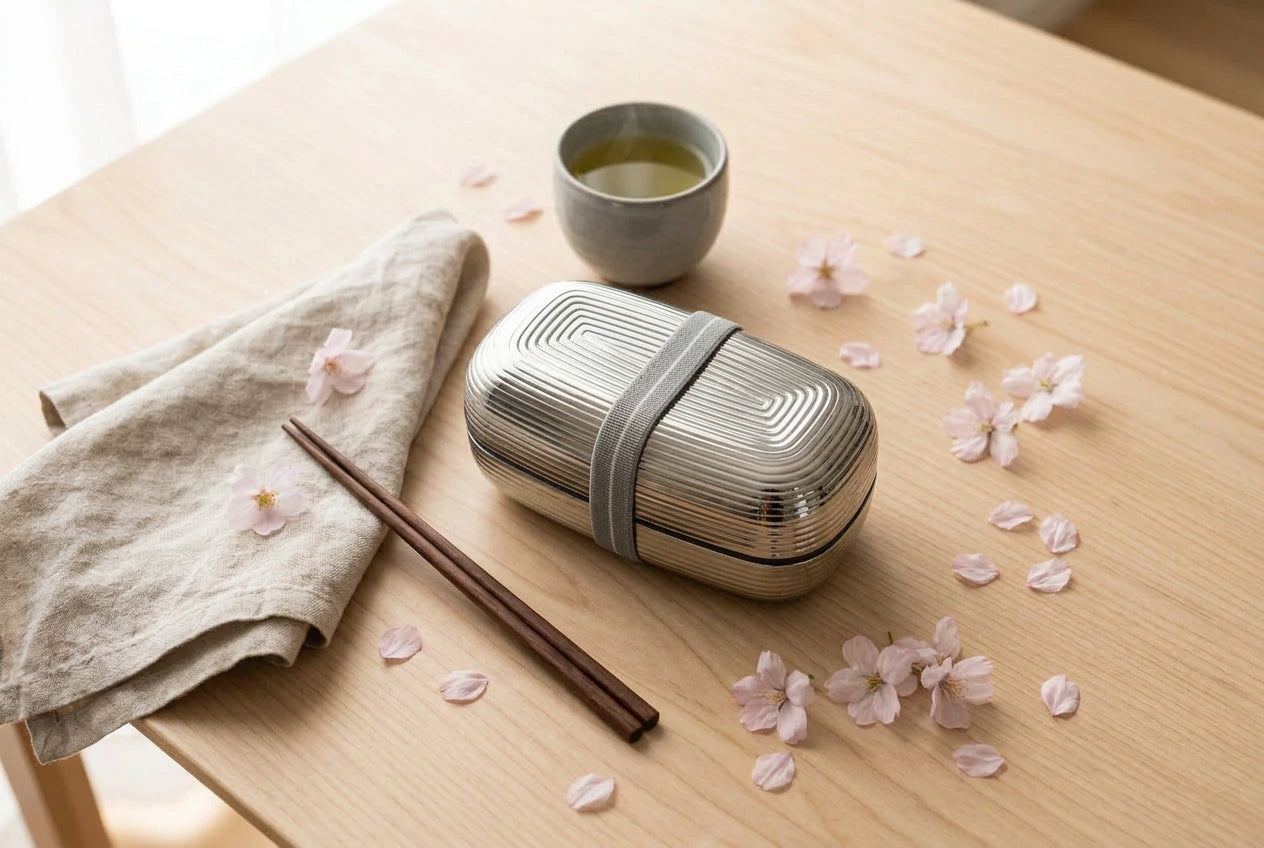 Boîte bento à deux étages en bois et plastique
