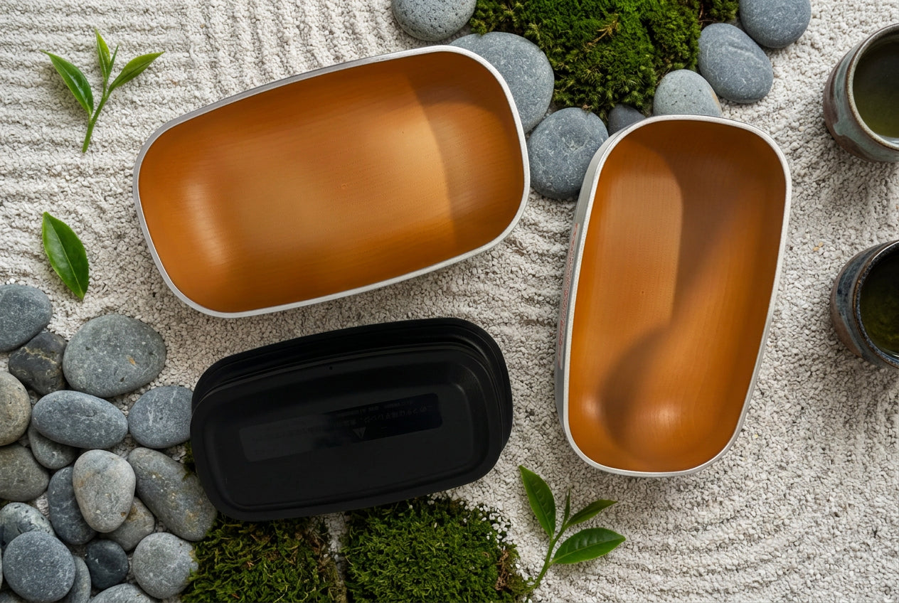 Boîte bento à deux étages en bois et plastique