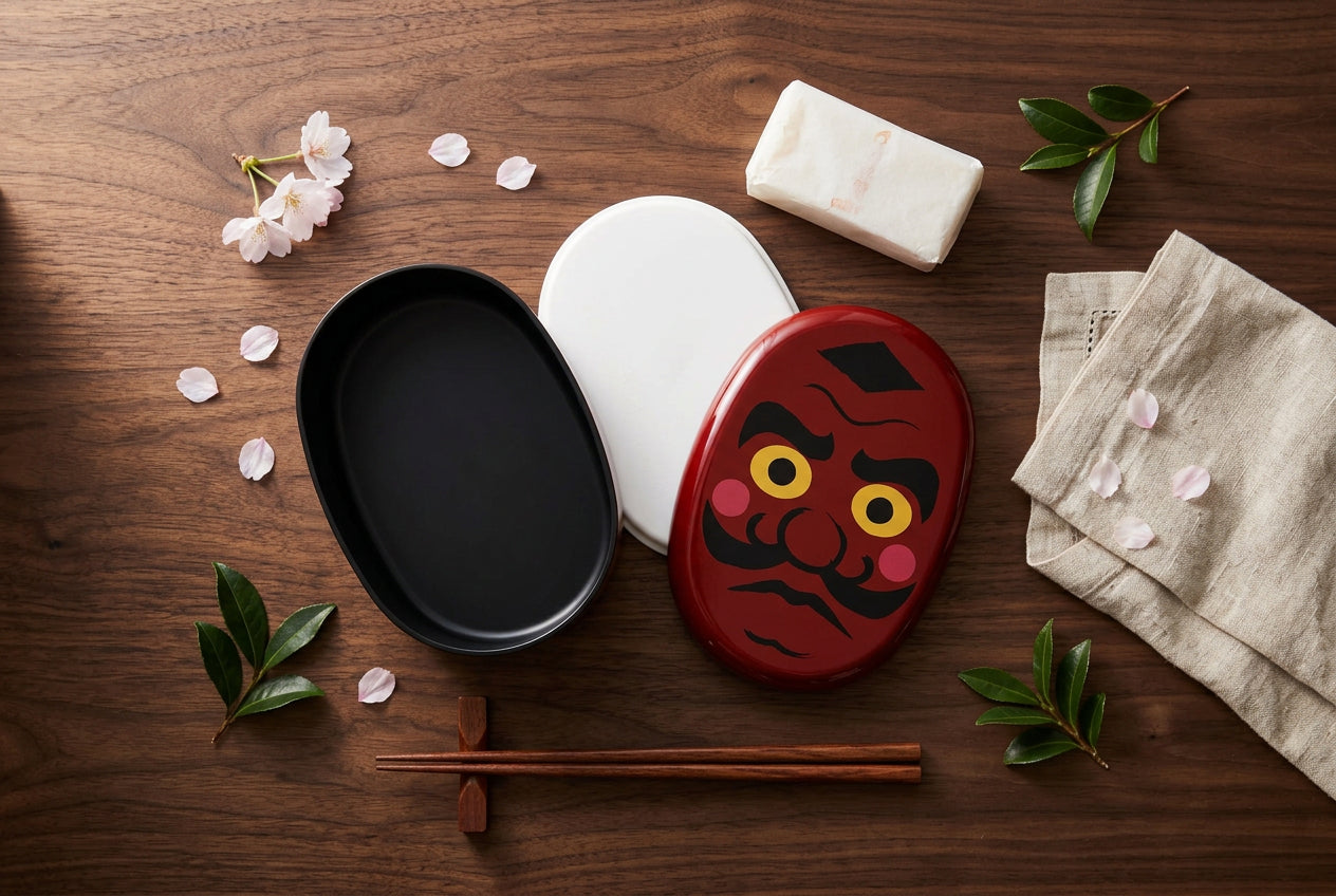 Boîte bento japonaise Daruma rouge – 480 ml