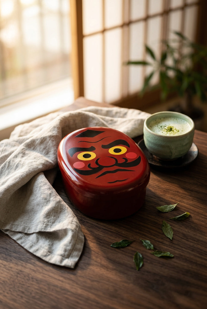 Boîte bento japonaise Daruma rouge – 480 ml