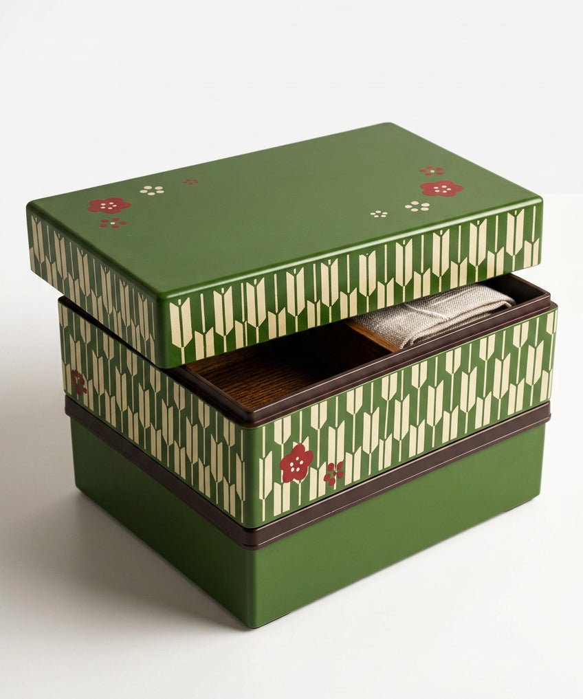 Boîte bento verte à deux compartiments – environ 1 200 ml
