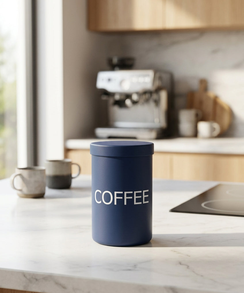 Boîte hermétique japonaise bleue pour thé ou café