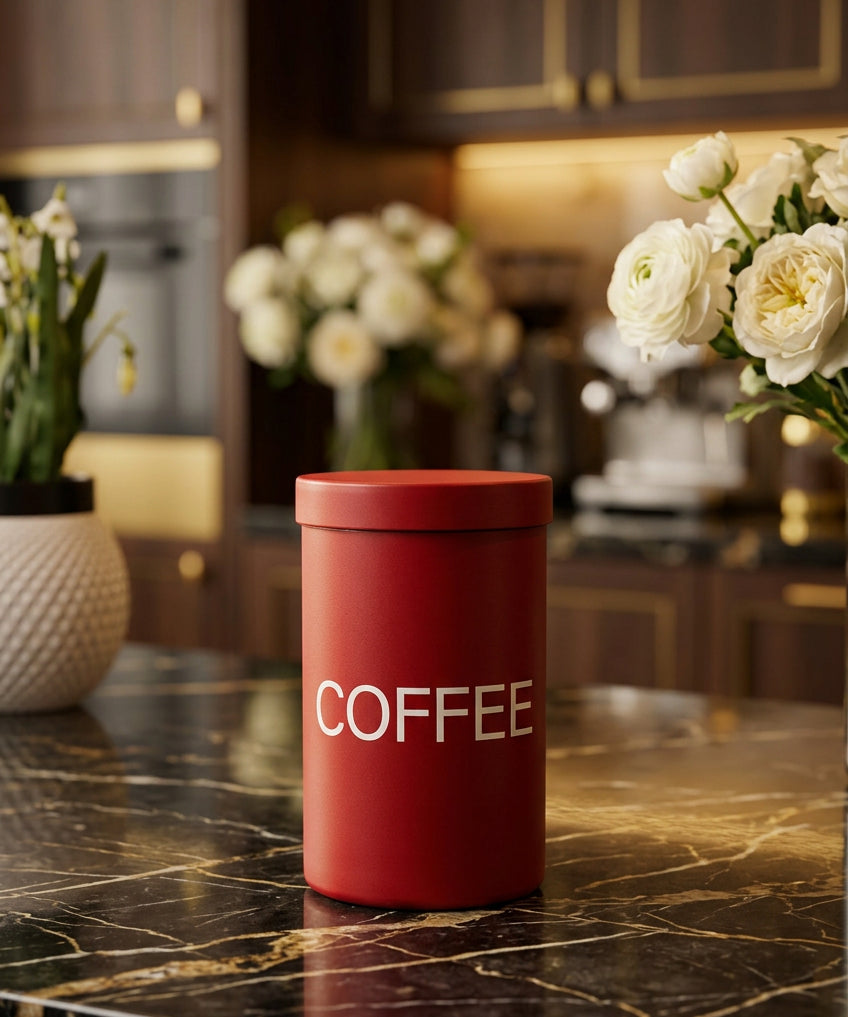 Boîte hermétique japonaise rouge pour thé ou café
