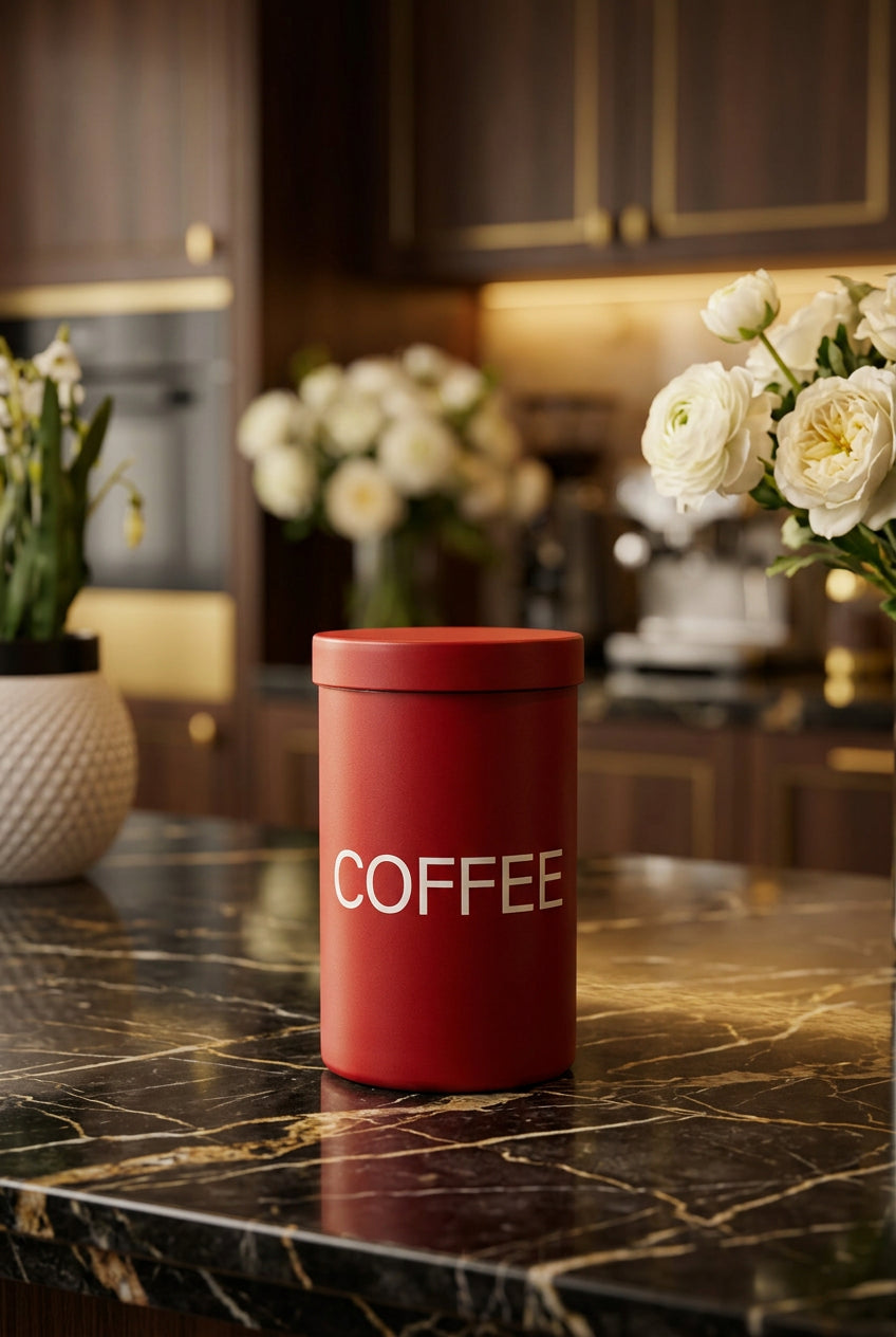 Boîte hermétique japonaise rouge pour thé ou café