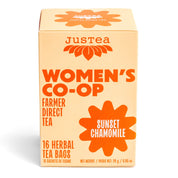Boîte de sachets de thé à la camomille Sunset bio et commerce équitable de JusTea