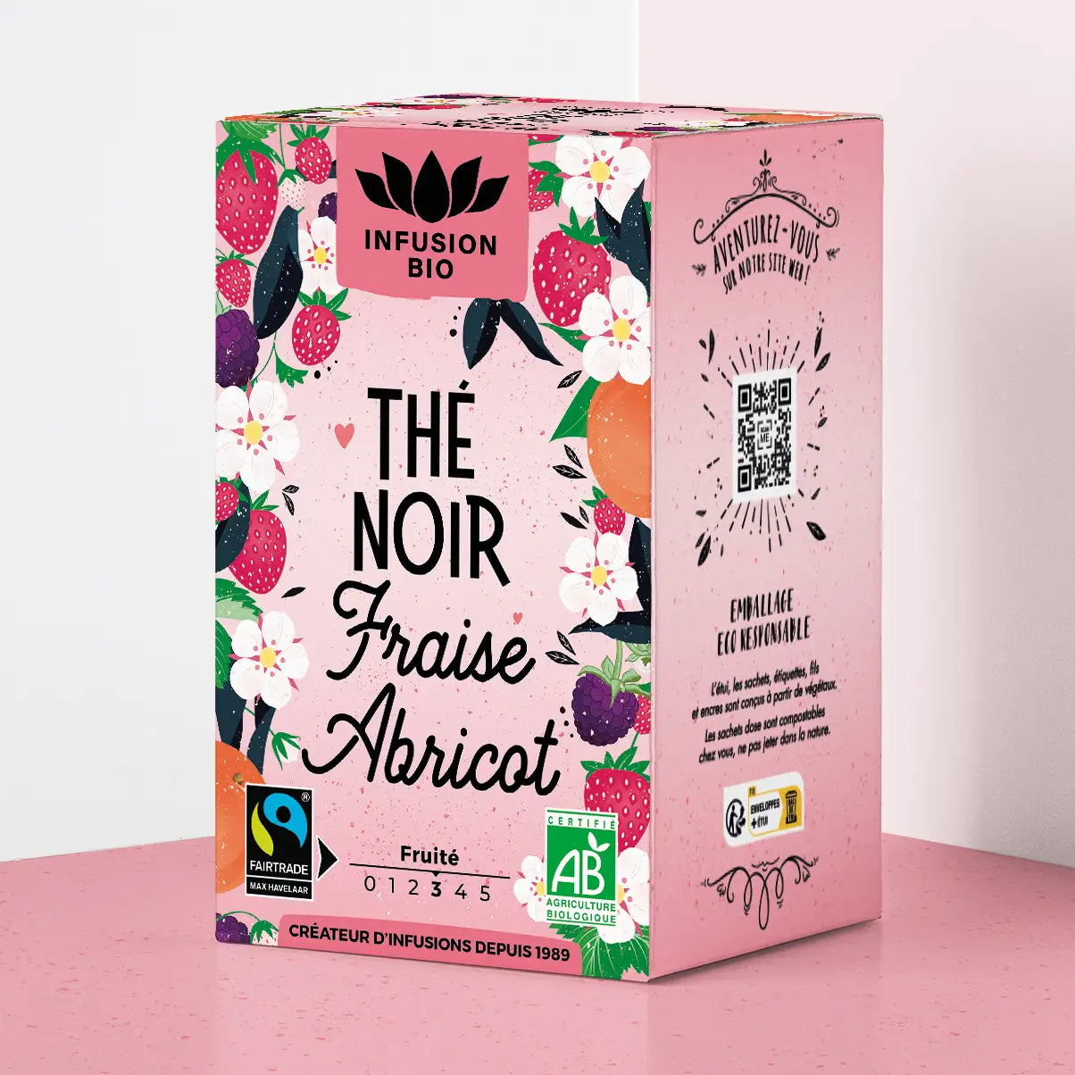 thé noir fraise abricot