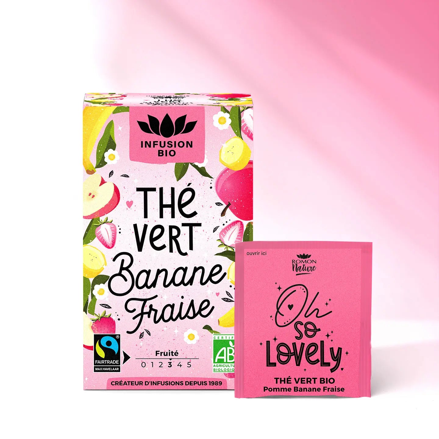 thé vert banane fraise de Provence d'Antan en sachet